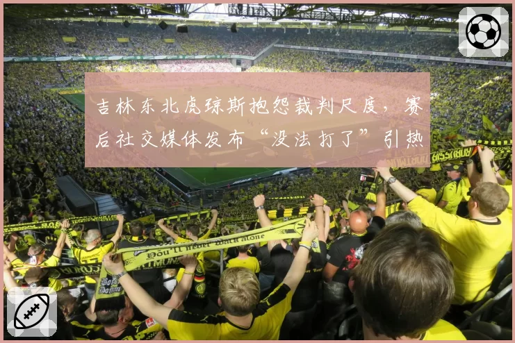 吉林东北虎琼斯抱怨裁判尺度，赛后社交媒体发布“没法打了”引热议